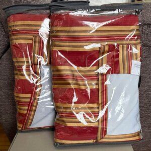 Unbranded 53W x 83L Red and Gold Room-dakening Lined Drapes